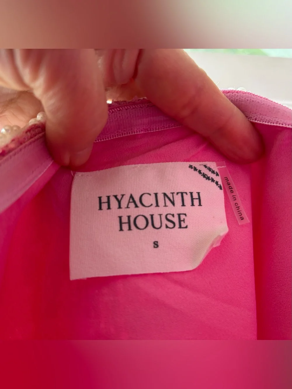 NWT Hyacinth House Pink Tweed & Pearl-Trim Petra Mini Dress Preppy Resort Sz S - Picture 3 of 11